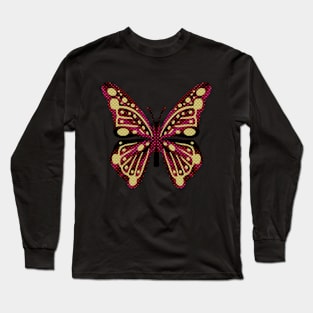 Fantasy Butterfly in Pink Metallic Quilt Long Sleeve T-Shirt